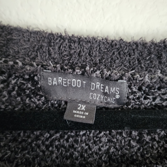 Barefoot Dreams Cozychic Seaside Camo Crewneck Knit Black Pullover Soft Comfy 2x - Picture 9 of 10